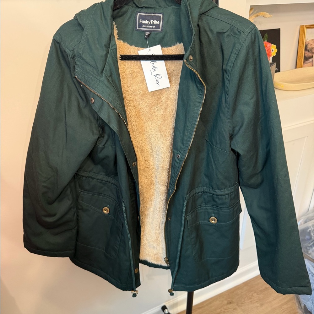 FunkyTribe Dark Green Lined Utility Jacket